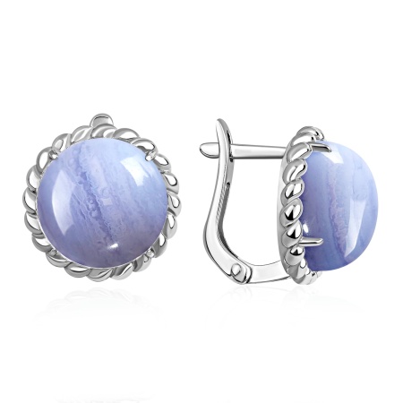 Серьги из серебра с агатами 2340395089-84 от KRASNOE, металл Серебро, вставка Агат