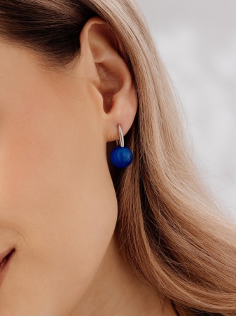 Серьги из серебра с кошачий глазами