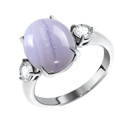 Купить кольцо из серебра с агатом и фианитами в интернет-магазине KRASNOE