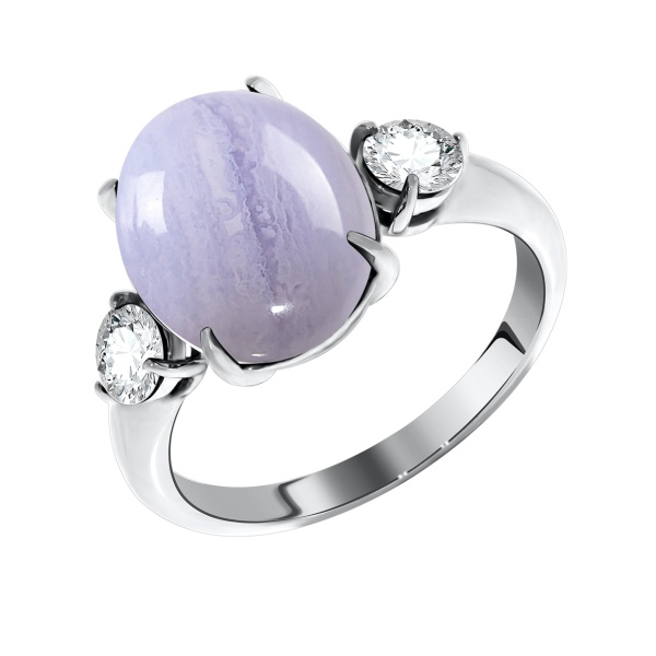 Купить кольцо из серебра с агатом и фианитами в интернет-магазине KRASNOE