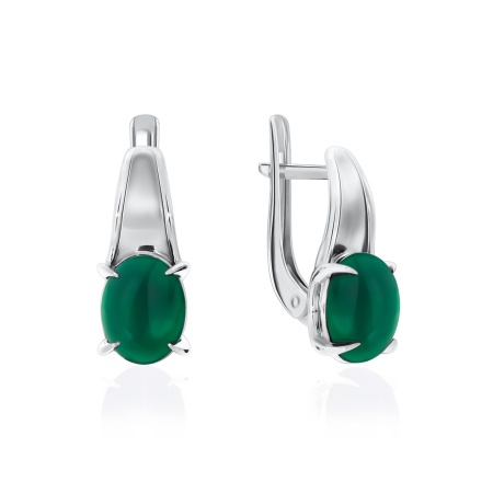 Серьги из серебра с агатами
