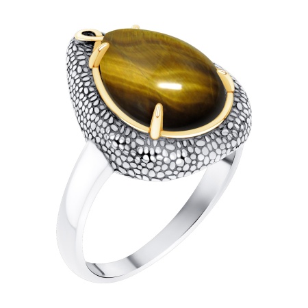 Купить кольцо из серебра с тигровый глазом в интернет-магазине KRASNOE