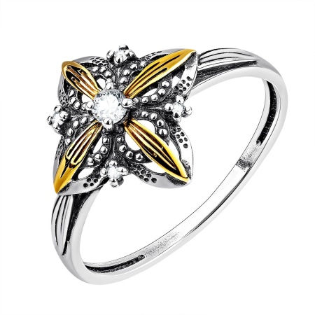 Купить кольцо из серебра с фианитами в интернет-магазине KRASNOE