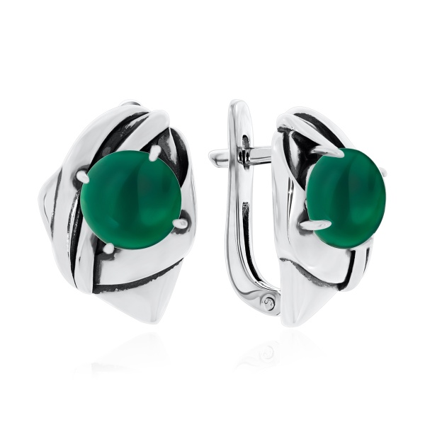 Серьги из серебра с агатами 2310392363-60 от KRASNOE, металл Серебро, вставка Агат