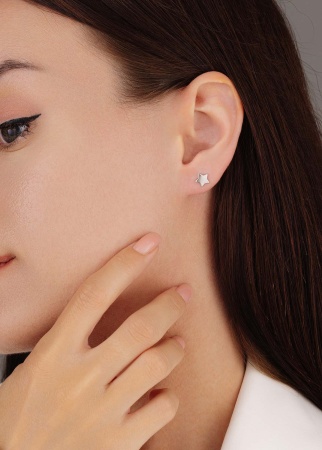 Пусеты из серебра без вставок 2340405259 от KRASNOE, металл Серебро, вставка Без вставок