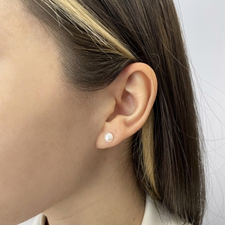 Серьги из серебра с жемчугом 2340052180 от KRASNOE, металл Серебро, вставка Жемчуг