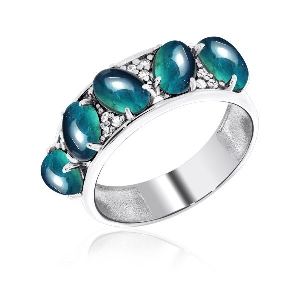 Купить кольцо из серебра с ситаллами и фианитами в интернет-магазине KRASNOE