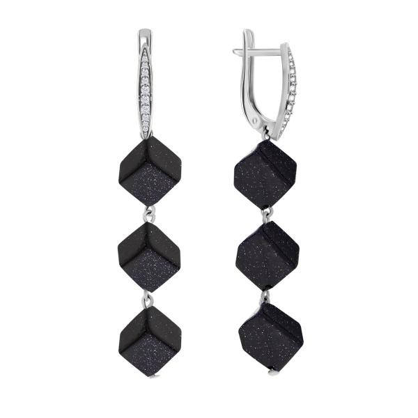 Серьги из серебра с авантюрином