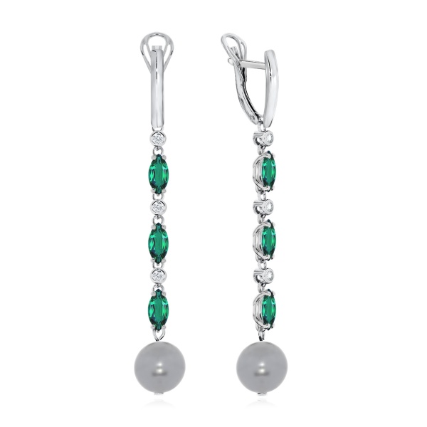 Серьги из серебра с жемчугом со скидкой