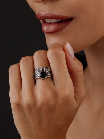 Купить кольцо из серебра с агатом в интернет-магазине KRASNOE