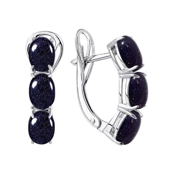 Серьги из серебра с авантюрином