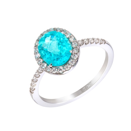 Кольцо из золота с турмалином и бриллиантами