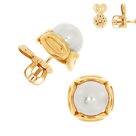 Пусеты из серебра с жемчугом Пусеты из серебра с жемчугом