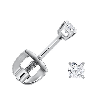 Пусеты из серебра с фианитами