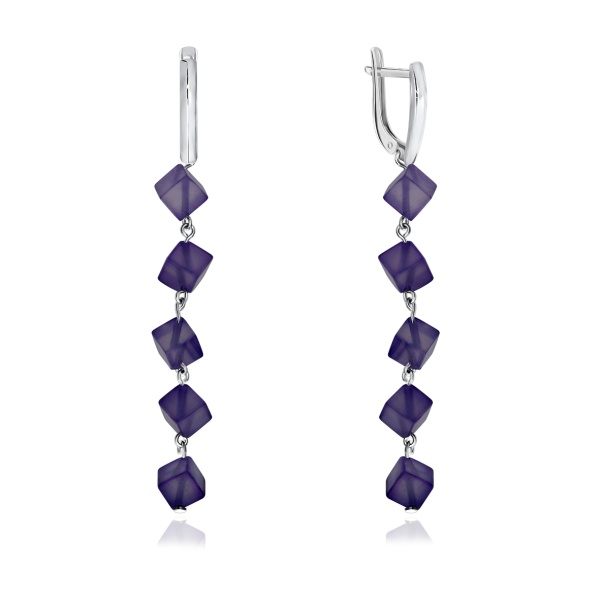Серьги из серебра с агатами