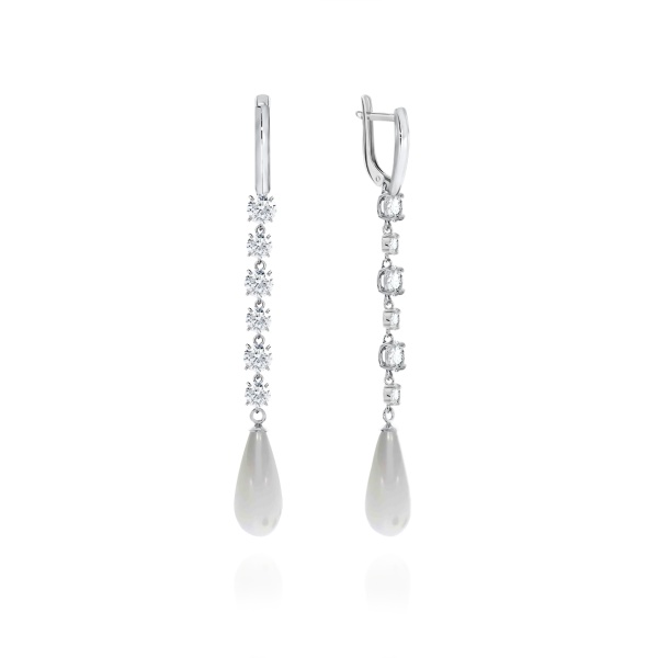 Серьги из серебра с жемчугом со скидкой