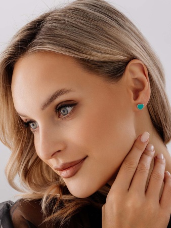 Пусеты из серебра с эмалью 2364405419-70 от KRASNOE, металл Серебро, вставка Без вставок