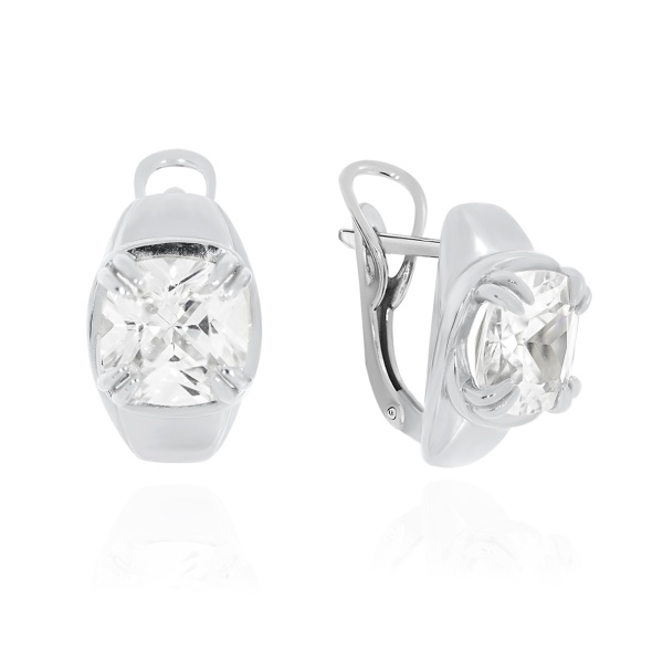 Серьги из серебра с хрусталём