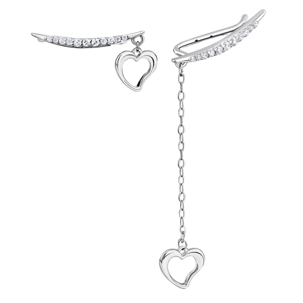 Серьги из серебра с фианитами 2340204903л-5 от KRASNOE, металл Серебро, вставка Фианит