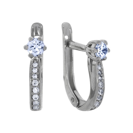 Серьги из серебра с фианитами 2340200206 от KRASNOE, металл Серебро, вставка Фианит