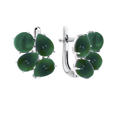 Серьги из серебра с агатами 2340392911-60 от KRASNOE, металл Серебро, вставка Агат