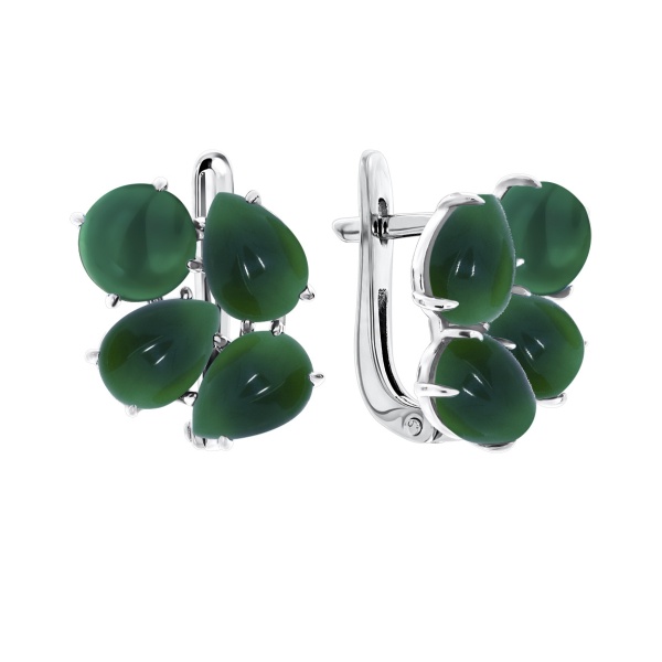 Серьги из серебра с агатами 2340392911-60 от KRASNOE, металл Серебро, вставка Агат