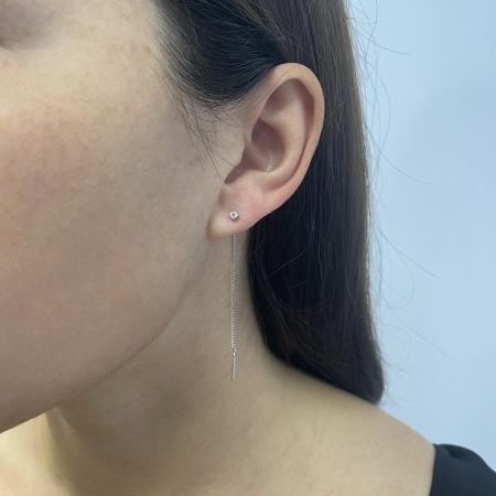 Серьги из серебра с фианитами Ц340200025-6 от KRASNOE, металл Серебро, вставка Фианит