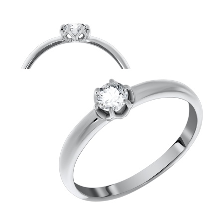 Купить кольцо из серебра с фианитом в интернет-магазине KRASNOE