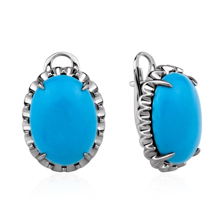 Серьги из серебра с бирюзой