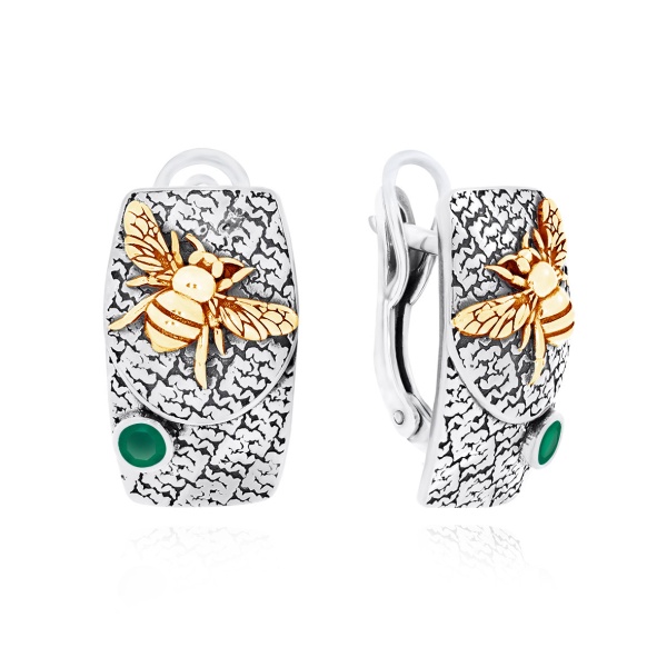 Серьги из серебра с агатами 2317391769-60 от KRASNOE, металл Серебро, вставка Агат