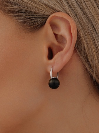 Серьги из серебра с соколиным глазом