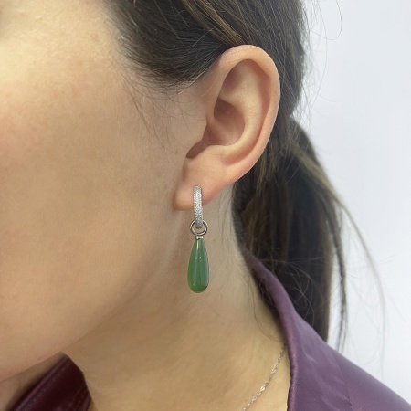 Серьги из серебра с агатами и фианитами 2340391347л-60 от KRASNOE, металл Серебро, вставка Агат Серьги из серебра с агатами и фианитами 2340391347л-60 от KRASNOE, металл Серебро, вставка Агат