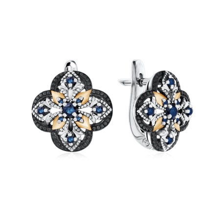 Серьги из серебра с сапфирами