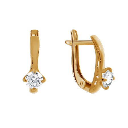 Серьги из серебра с фианитами 2320200261 от KRASNOE, металл Серебро, вставка 