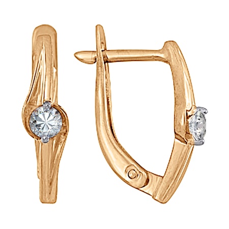 Серьги из серебра с фианитами 2F024515 от KRASNOE, металл Серебро, вставка Фианит