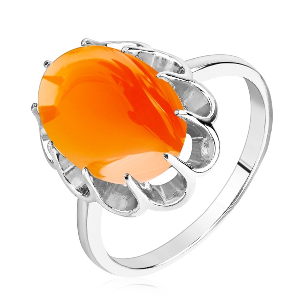 Купить кольцо из серебра с халцедоном в интернет-магазине KRASNOE Купить кольцо из серебра с халцедоном в интернет-магазине KRASNOE