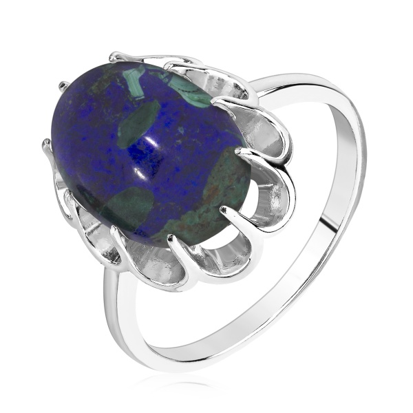 Купить кольцо из серебра с азурмалахитом в интернет-магазине KRASNOE