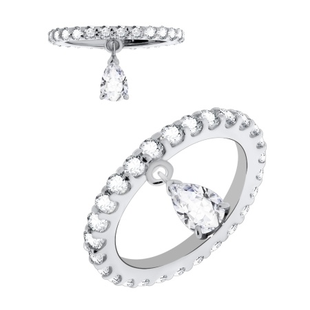 Купить кольцо из серебра с фианитами в интернет-магазине KRASNOE
