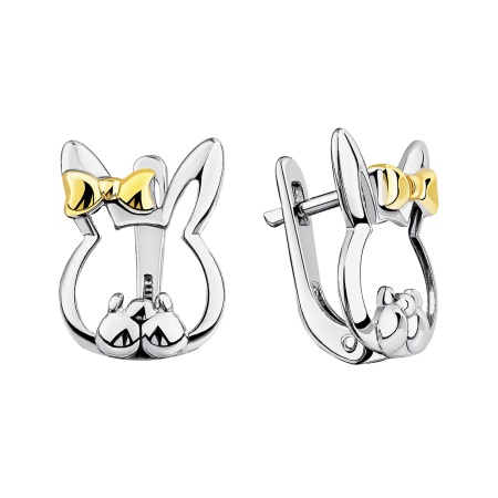 Серьги из серебра без вставок 2350405234 от KRASNOE, металл Серебро, вставка Без вставок