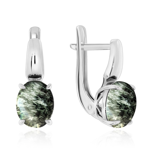 Серьги из серебра с серафинитами