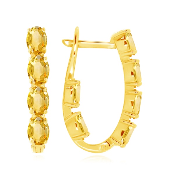 Серьги из серебра с цитринами