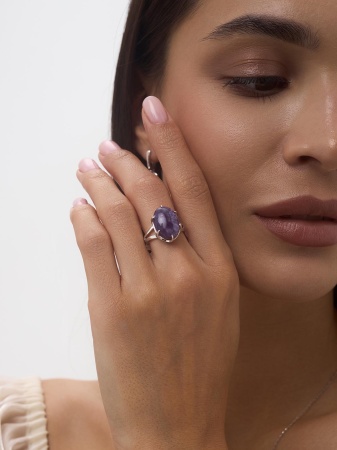 Купить кольцо из серебра с чароитом в интернет-магазине KRASNOE