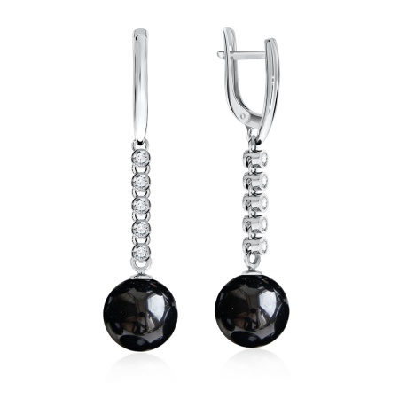 Серьги из серебра с агатами и фианитами 2340391042л-20 от KRASNOE, металл Серебро, вставка Агат