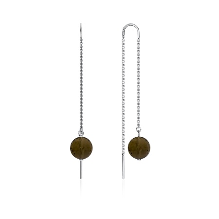 Серьги из серебра с топазами 2340100712-1 от KRASNOE, металл Серебро, вставка Раухтопаз