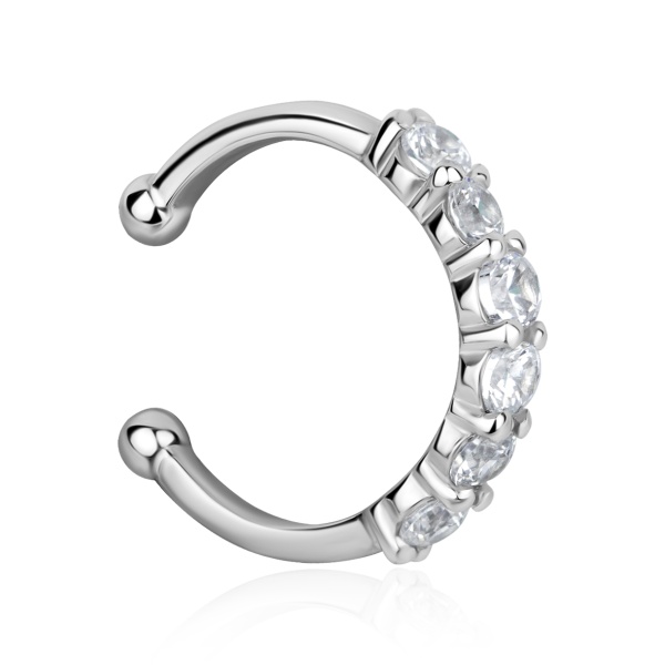 Серьга из серебра с фианитами