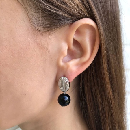 Серьги из серебра с агатами 2340391387-20 от KRASNOE, металл Серебро, вставка Агат