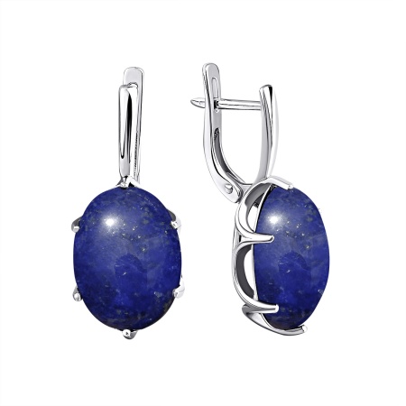 Серьги из серебра с лазуритами 2340471944 от KRASNOE, металл Серебро, вставка Лазурит