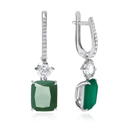 Серьги из серебра с агатом