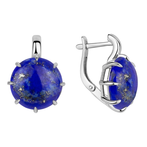 Серьги из серебра с лазуритом