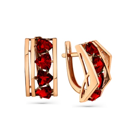 Серьги из золота с гранатом 02-3-313-0300-010 от KRASNOE, металл Золото, вставка Гранат